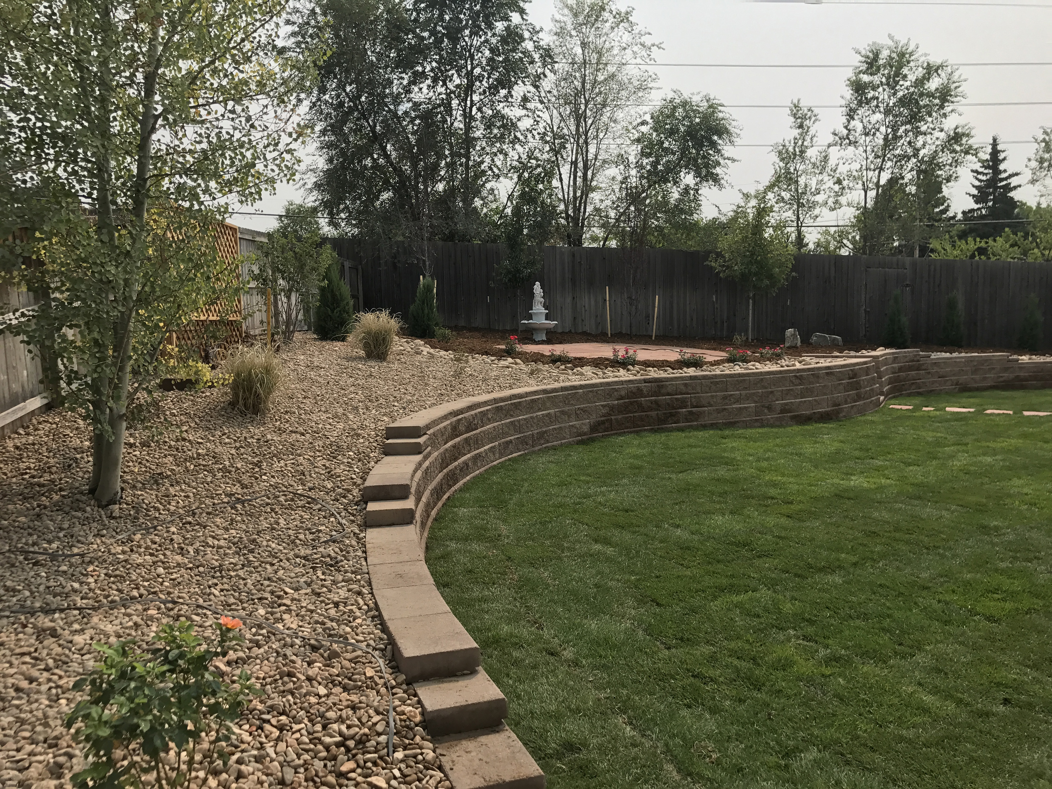 Allan Block Retaining Wall installation in Highlands Ranch CO
